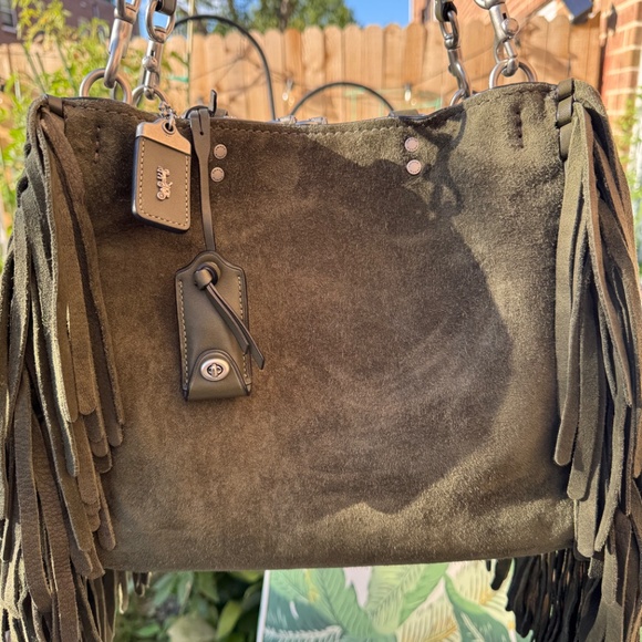 Coach 1941 Rogue 31 Fern Green Suede Fringe 86824 - Picture 2 of 16